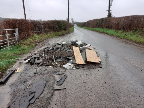Flytipping in Bishopstone, Herefordshire