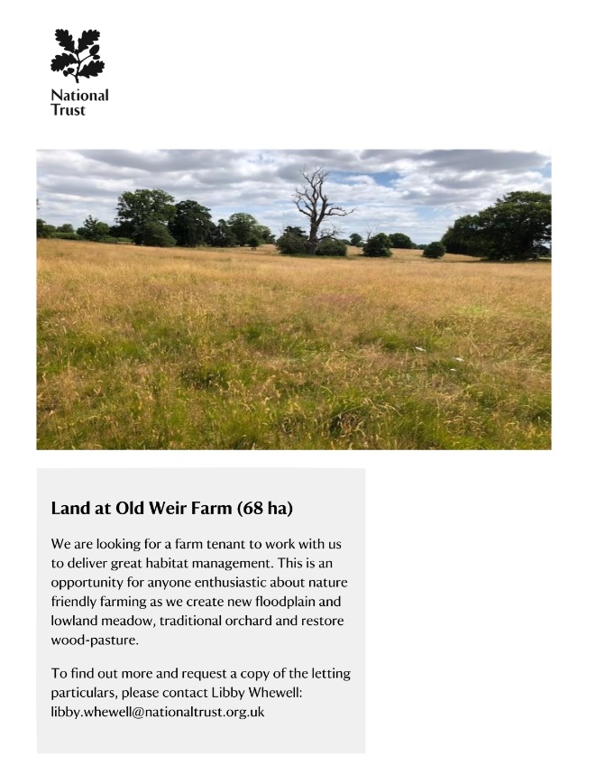 Advert for farm tenant The Weir Kenchester